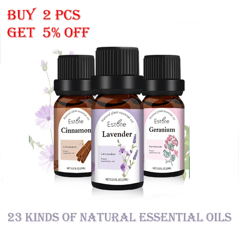 

10ML Pure Natural Plant Diffuser Essential Oils Massage Skin Care Lavender Rose Jasmine Candle Soap Making perfume Aroma Oil