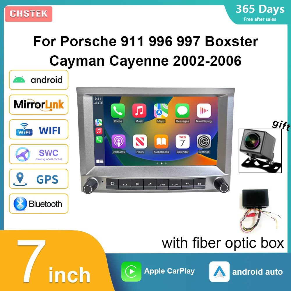 Автомобильный радиоприемник CHSTEK Android 13 Carplay для Porsche 911 Boxster 986 996 GT2 S Turbo 2002-2006 Qualcomm