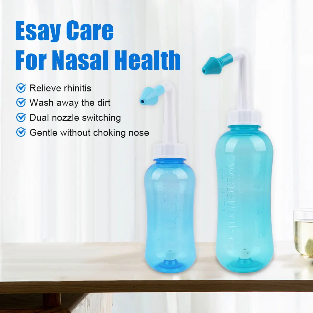 1set 300ML Nasal irrigator Nasal Rinse Bottle Nasal Wash Cleaner Nose Protector Avoid Allergic Rhinitis Adults Children Neti Pot images - 2