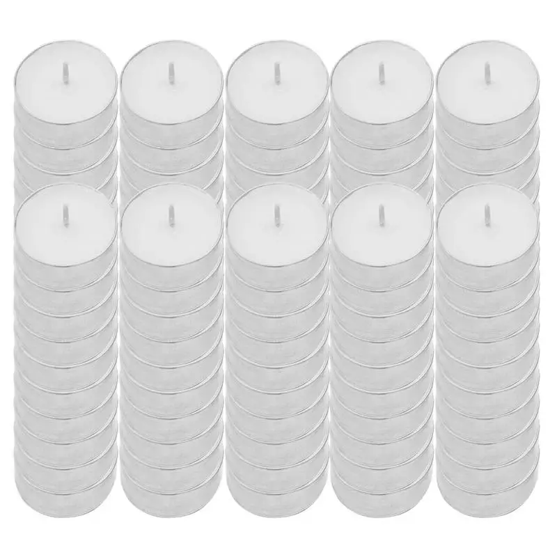 Light Candles 100 Pcs Long Burn Smokeless Tealights Small Te