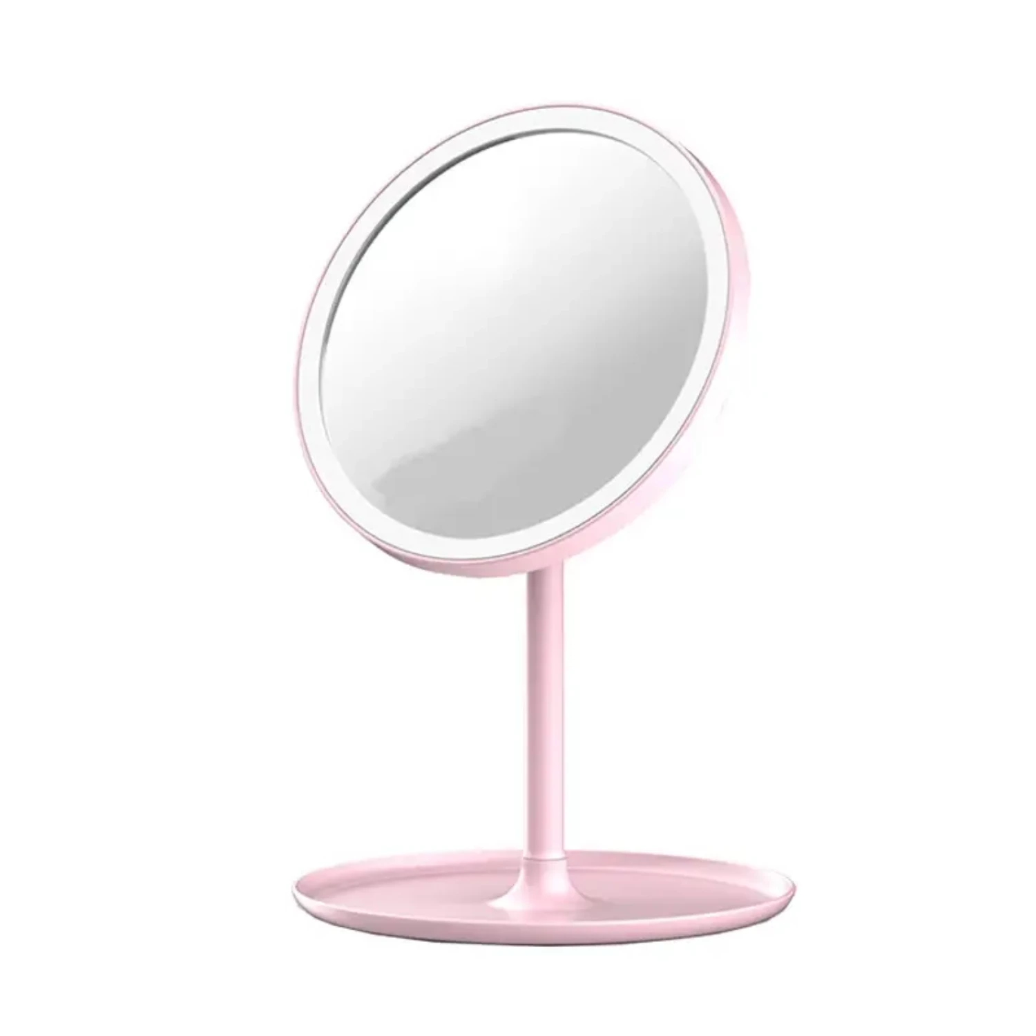 High Definition Portable Cosmetic Makeup Mirror with Rechargeable Battery - Adjustable Touch Control LED Standing Cordl