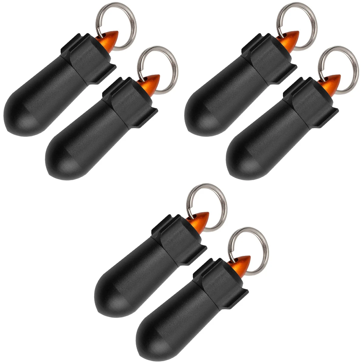 

6 Aluminum Alloy Case Keyring Sealing Portable Organizer