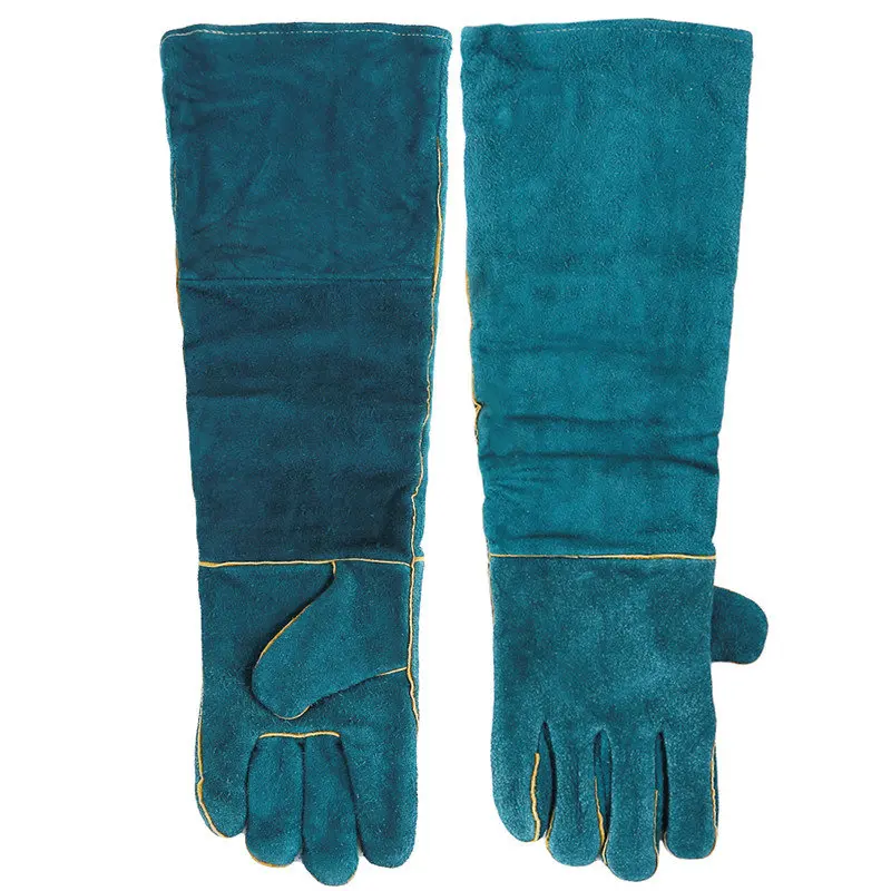 

New Anti-Bite Safety Bite Gloves For Catch Dog Cat Reptile Animal Ultra Long Leather Green Pets Grasping Biting Protective Glove