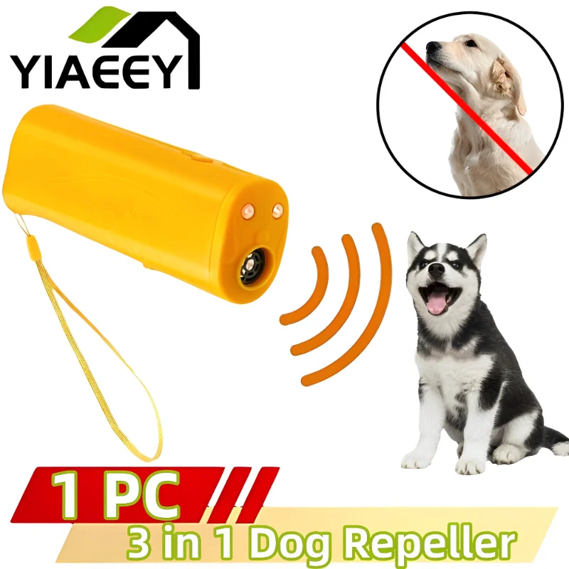 

1Pcs 3 In 1 Dog Repeller Device LED Ultrasonic Dog Training Repellents Anti Barking Device with Flash Light Outdoor Portable