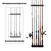 Fishing Rod Holder Wall Mounted Modular for Garage Vertical 6-Rod Fishing Rod Rack Bracket Organizer Support Fishing Accessories