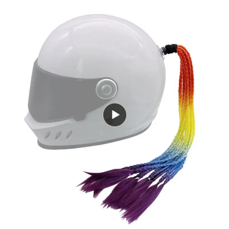 

Motorcycle Helmet Decor Braided Dreadlock Gradient Hair Rapper Punk Cool Sticker For Men Women Motorcycle Helmets Accessories