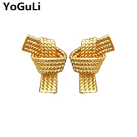 s925 needle modern jewelry tie a knot metal earrings 2021 new trend hot selling golden stud earrings for women party gifts