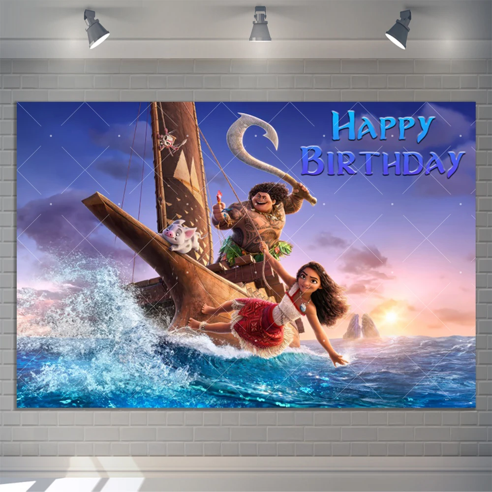 Фон для фотосъемки Disney Moana по индивидуальному заказу детей и девочек на день