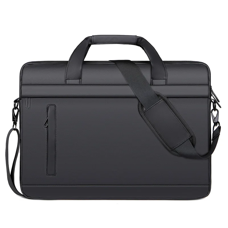 

Handbags Shoulder Inch Men Laptop 15.6 Capacity Thin Men's Crossbodybag Black Briefcases Large Waterproof Strap For Briefcase