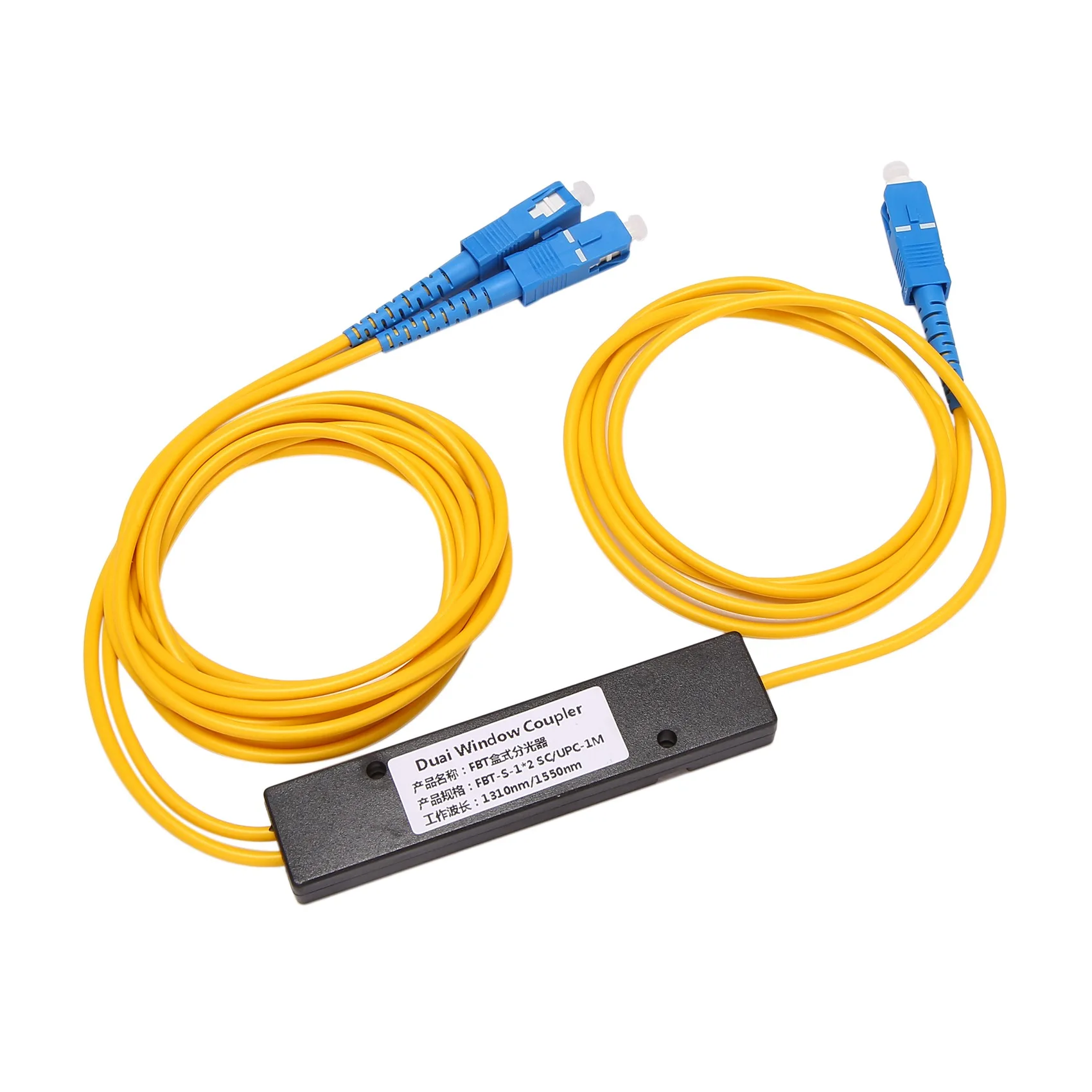 Ftth SC UPC 1X2 Plc Singlemode Fiber Optical Splitter Fbt Coupler