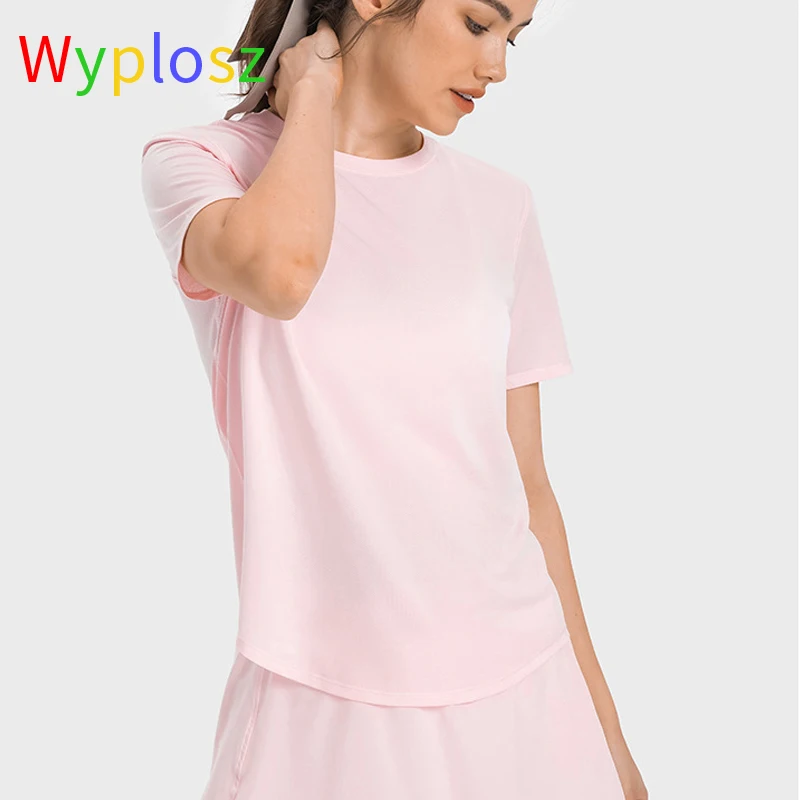 Wyplosz Gym Women Yoga T-Shirts Fitness Comfortable Activewear Outdoor Water-Cooled Vest Absorption Classic Round Neck Curved