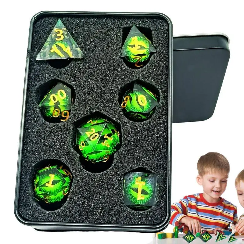 

Resin DND Dice DND Dice Role Playing Dices 7Pcs Handmade Geometric Resin DND Dice Set For RPG Tabletop Roleplaying Party Games