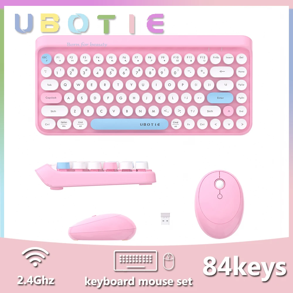 Беспроводная мини-клавиатура и мышь с 84 клавишами