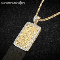 chenzhon 2021 silver 925 jewelry square pendant necklace men necklace hip hop bling cz sterling gift for women