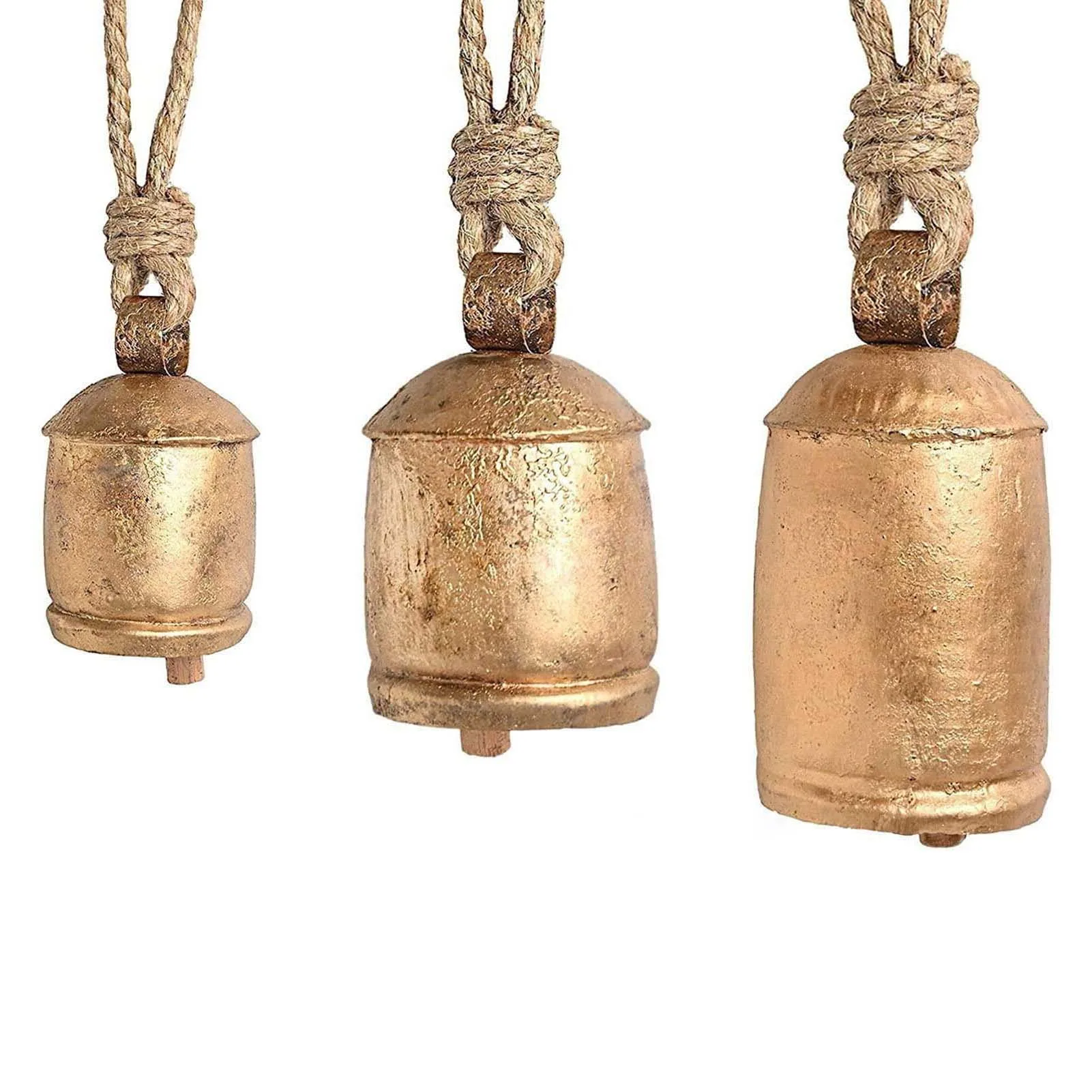 

Рождественские украшения, винтажные подвесные колокольчики ручной работы на веревке для изготовления рождественских венков