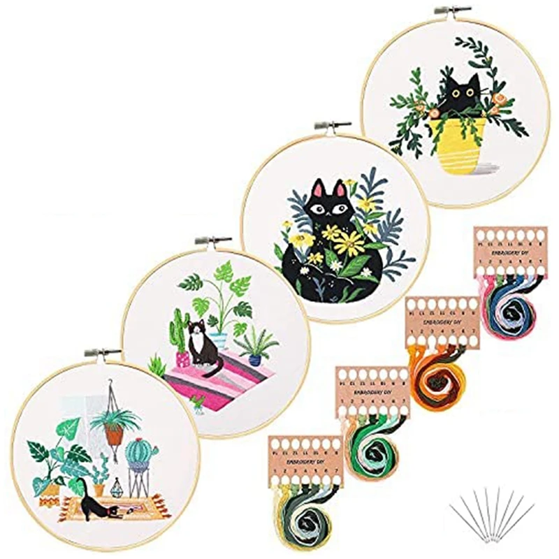 

Embroidery Set Printed With Beginner Patterns And Instructions Cross-Stitch Set Suitable For Adults