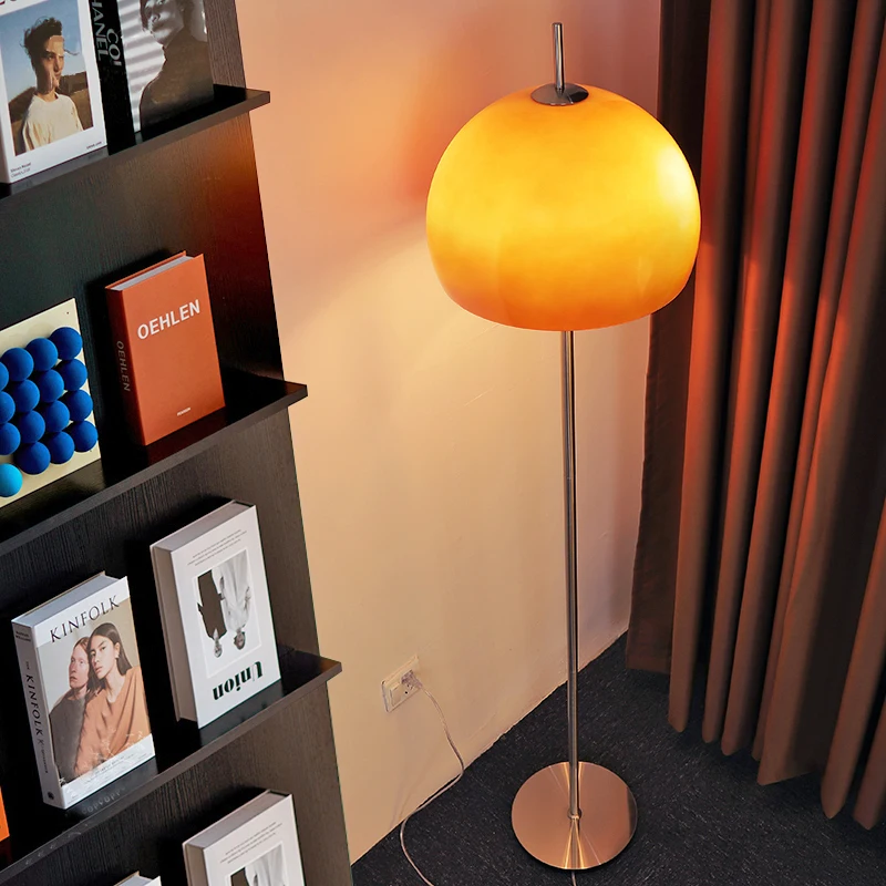 

Vintage 2022 New Ins Popular Orange White Glass Floor Lamp Colorful Creative Living Room Sofa Bedroom Hotel Standing Lamp