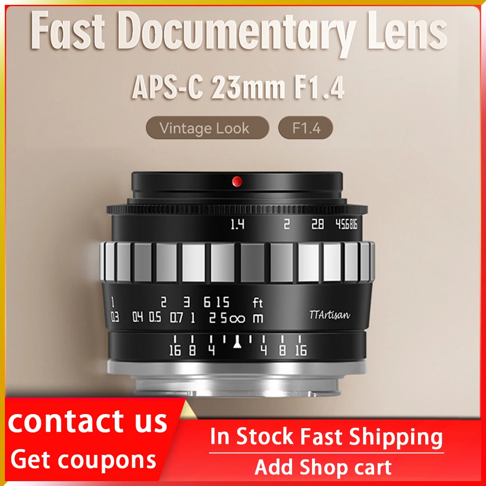 

TTArtisan APS-C 23mm F1.4 Manual Lens for Fujifilm Fuji X Nikon Z Sony E M4/3 Leica L Sigma Canon EF-M EOSM Olympus Mount