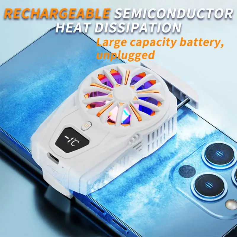 

Type-c Semiconductor High Quality Electric Phone Fan Cell Phone Cool Heat Sink Cool Rgb For Gamer Game Cooler Silent