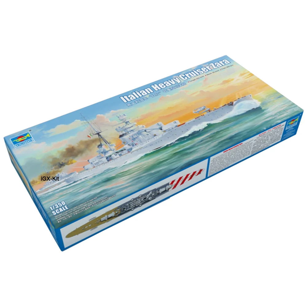 Trumpeter 05347 масштаб 1/350 итальянский тяжелый крейсер Zara военный корабль в сборе