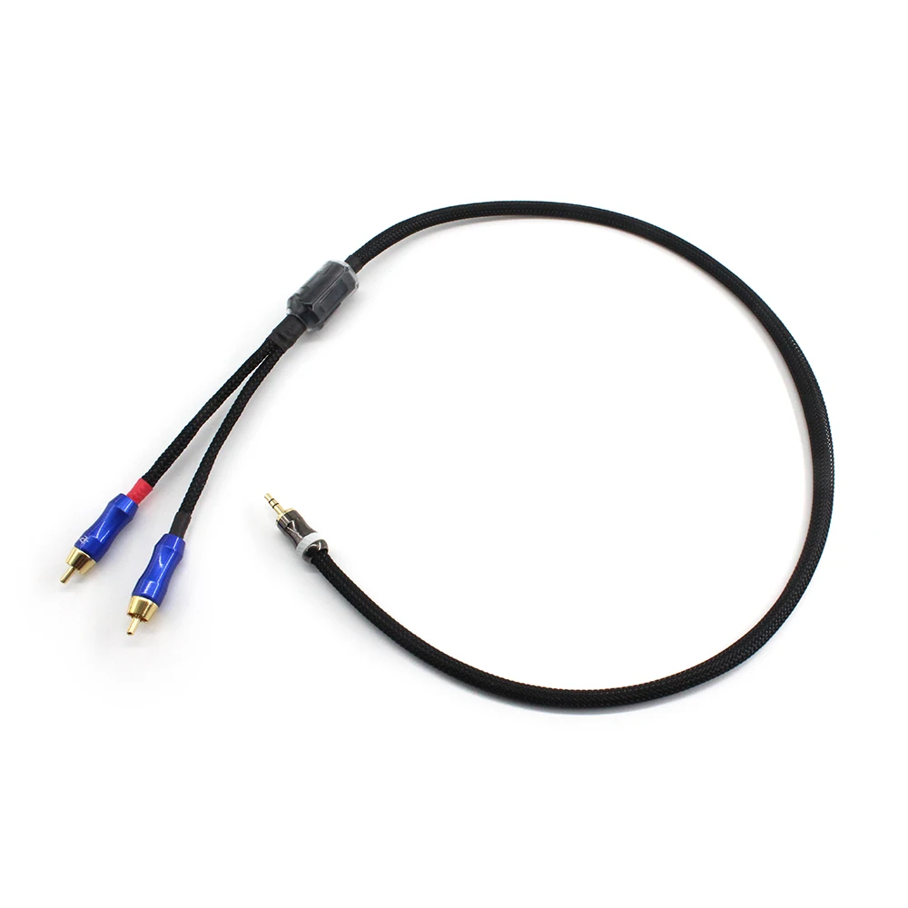 Внешний аккумулятор HIFI внешний Стерео аудиокабель 3 5 мм в 2 RCA 4N OFC для усилителя