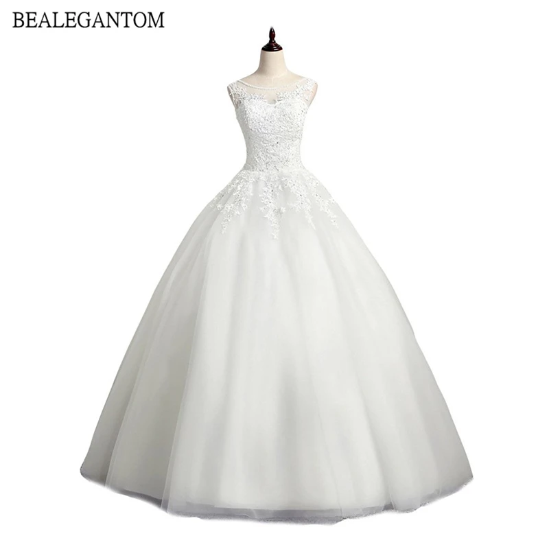 

Bealegantom White Ivory Ball Gown Wedding Dresses Appliques Celebrity Robe Mariee Plus Size Party Bridal Gowns Vestido De Noiva