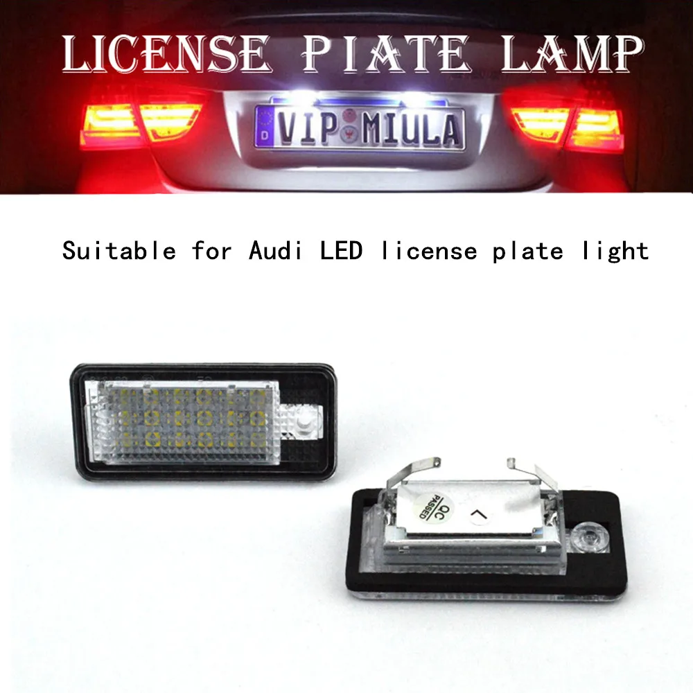 

2PCS For Audi 18 LED License Number Plate Light Lamp For Audi A3 S3 A4 S4 B6 A6 S6 A8 S8 Q7 Car Lamp