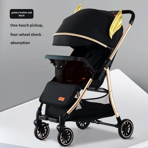 Детская прогулочная коляска, двусторонняя детская коляска, простая складная детская коляска с одной кнопкой, с высоким углом обзора, автомобиль-зонт для новорожденных