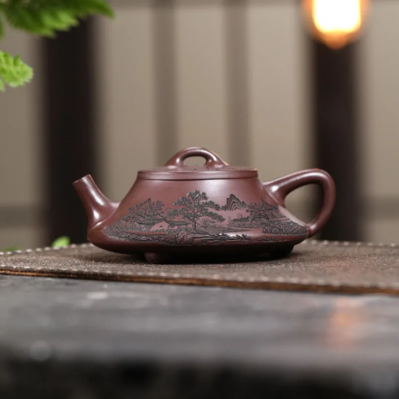 

BRTRINBSY TEA Фиолетовый глиняный чайник ручной работы