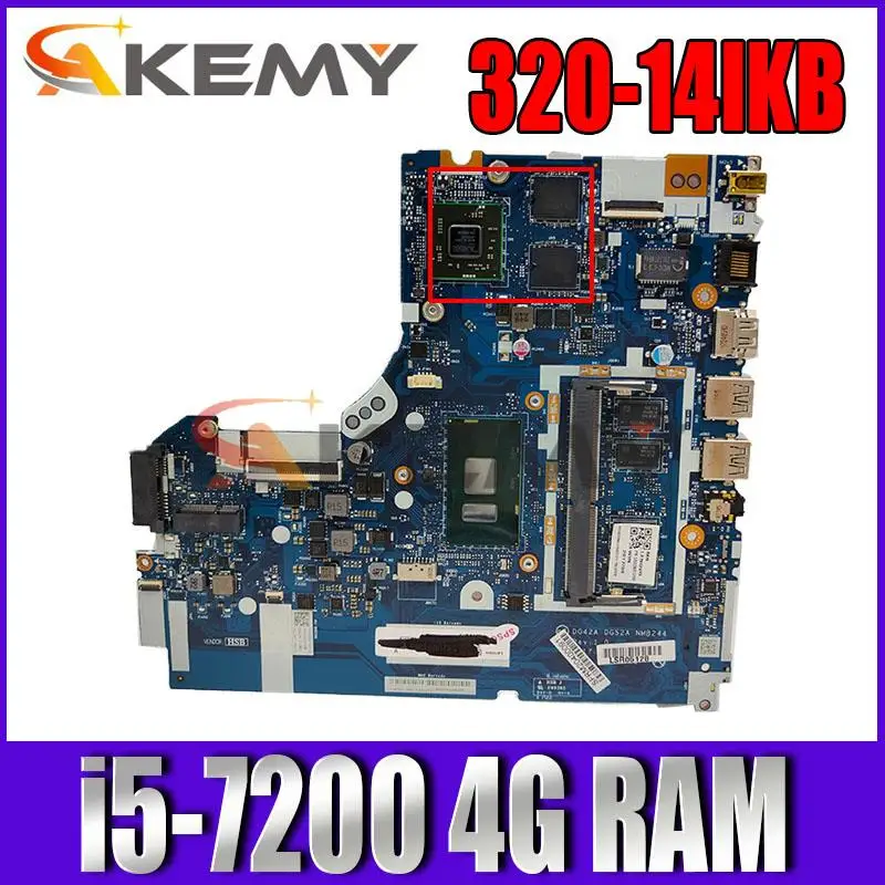 

For lenovo 320-14IKB laptop motherboard DG42A DG52A NM-B244 with i5-7200U cpu 2GB GPU 4GB RAM