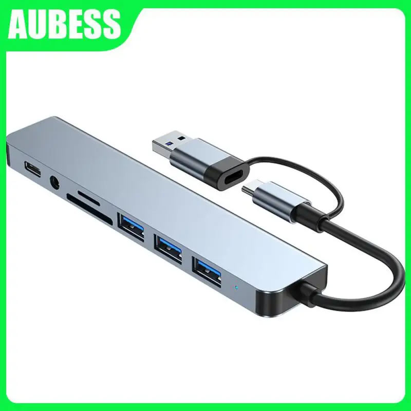 

Lightweight Docking Station Read Tf/sd Card At The Same Time Usb To Usb3.0 Double Head Design Multi-function Docking Station