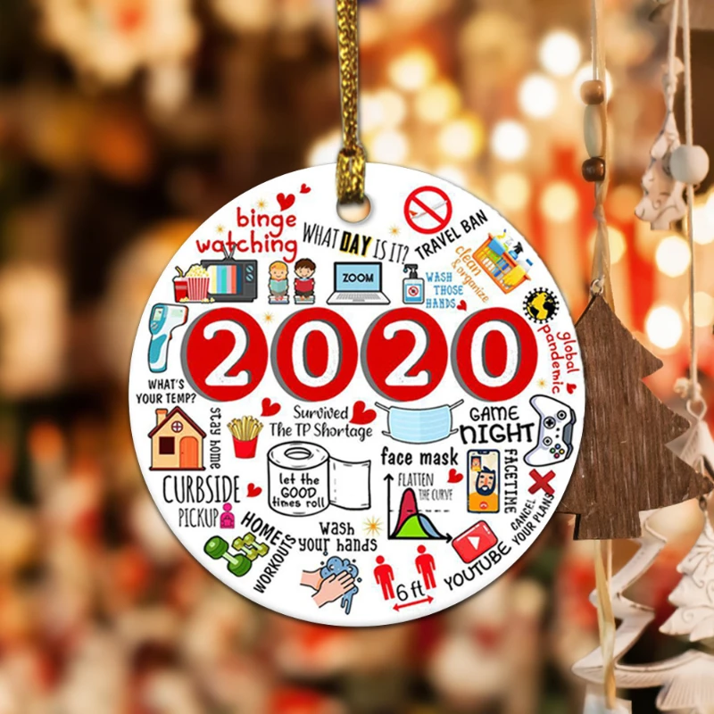 Рождественские украшения индивидуальные елочные памятный орнамент 2020 год