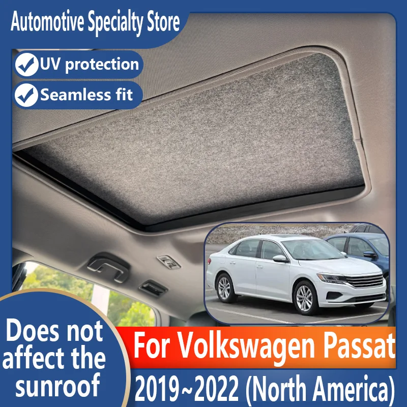 Фото Для Volkswagen Passat 2019 ~ 2022 21 автомобильный люк, изоляционный козырек на крыше, электростатическая адсорбция, замшевая ткань, защита от солнца, защита от U №1