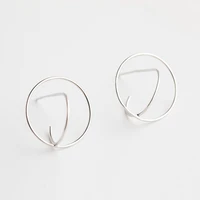 new korean style sterling silver stud earrings girls circle simple trend silver ear ornaments handmade