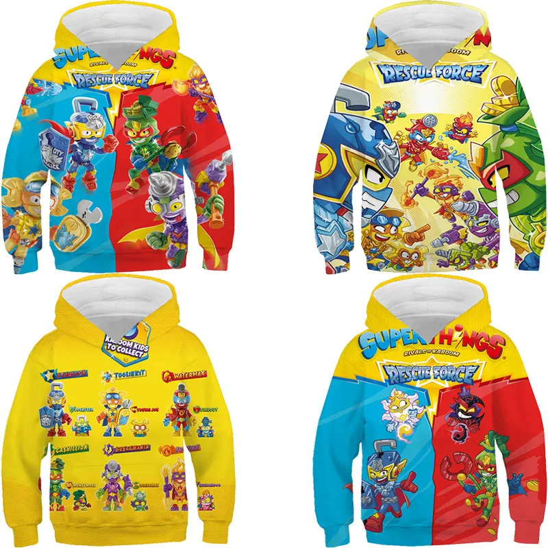

Kids Superzings Series 10 Hoodies Sweatshirts Children Clothes Cartoon 3D Pullovers Boys Girls SuperThings Hoodie Tops Sudadera