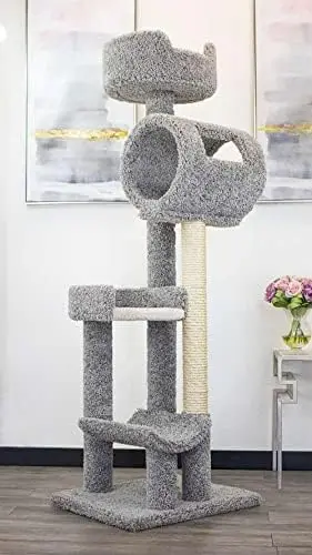 

Solid Wood Cat Climbing Tower Cat Tree, Gray Cat shower Cat grass Filtro de carbon para arenero gato Kitten accessories Arenero