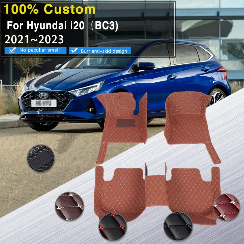 

For Hyundai i20 BC3 2021 2022 2023 5seat Car Floor Mats Dustproof Rug Europe Version Carpets Alfombrillas Coche Car Accessories
