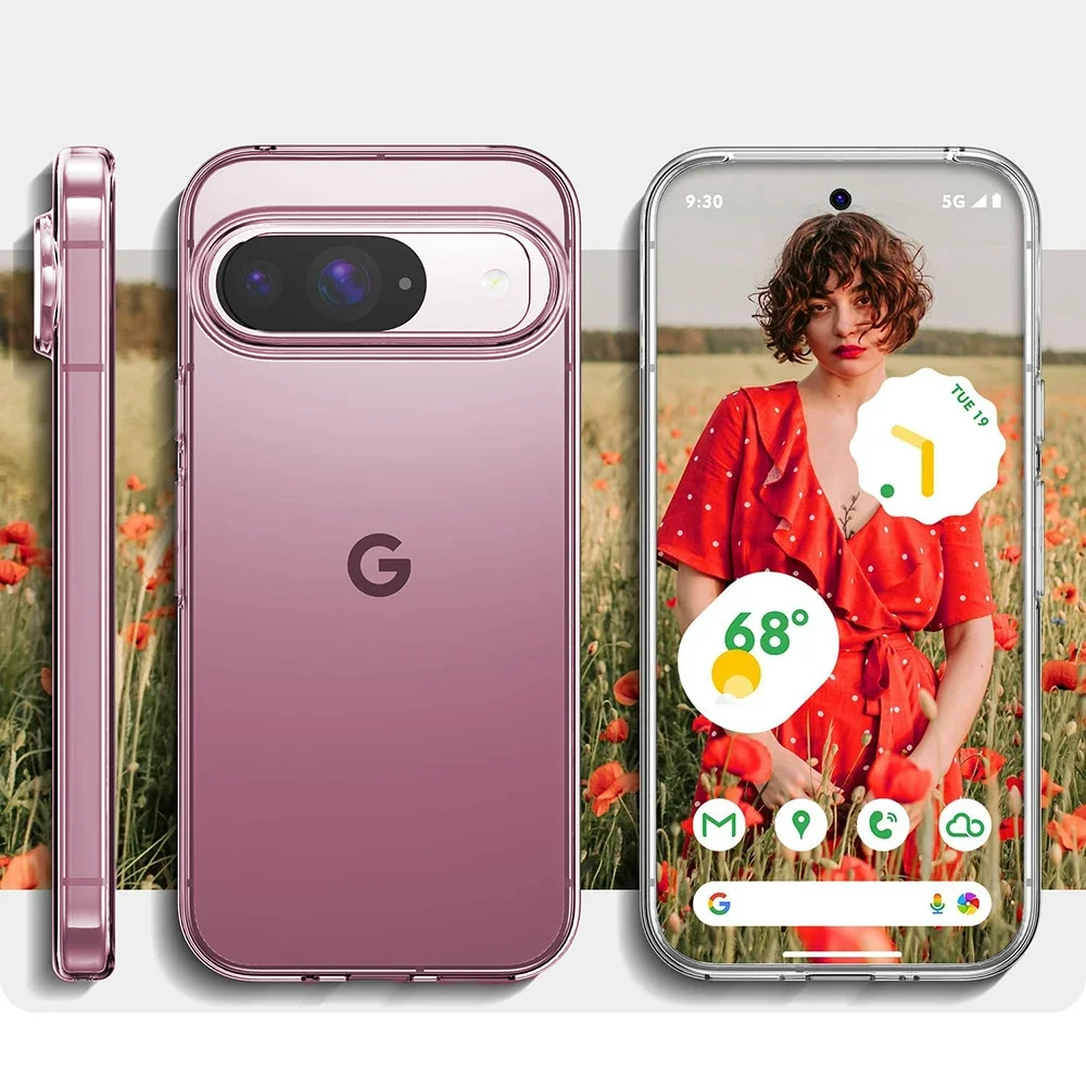 Фото Прозрачный ультратонкий мягкий прозрачный силиконовый чехол для Google Pixel 9A 9 ProXL 8 8A 7 7A 6 6A Pro XL, противоударный чехол на заднюю панель ﻿ №1