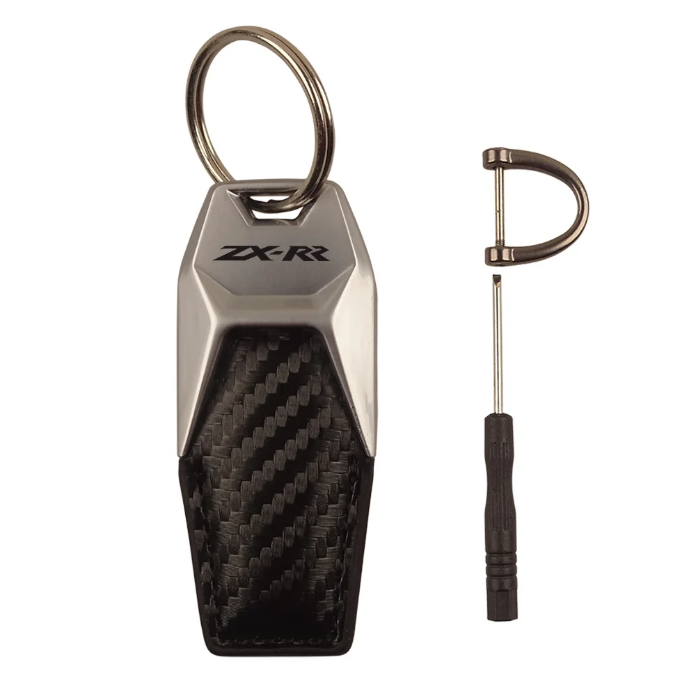 

Брелок для мотоцикла, металлический кожаный брелок для скутера из углеродного волокна для Kawasaki Z800, Z750, ZRX 1200S, ZX-10R ZZR, 1400, 600