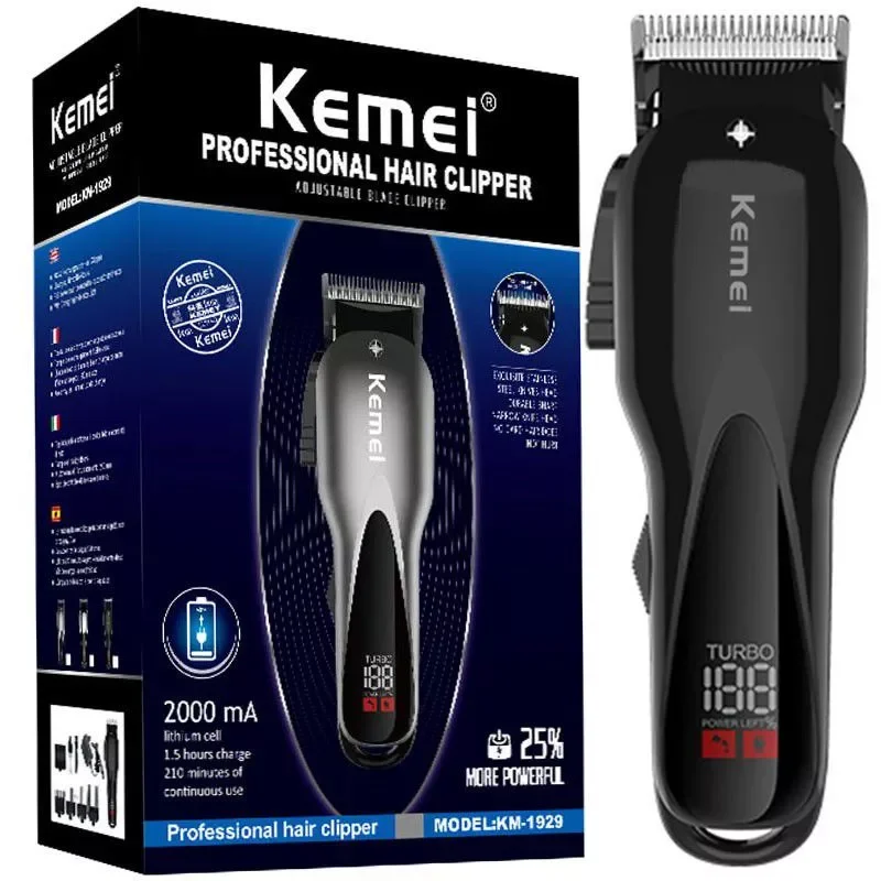 

Original kemei professional two speed barber cordless hair clipper rechargeable hair trimmer for men electric haircut machine