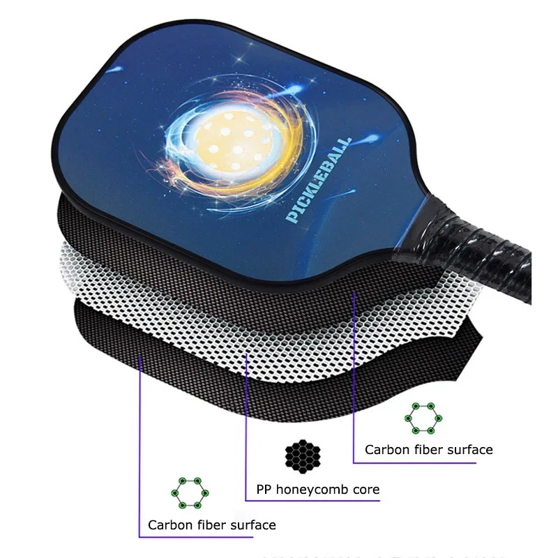 Изготовленное на заказ профессиональное весло для пиклбола из углеродного