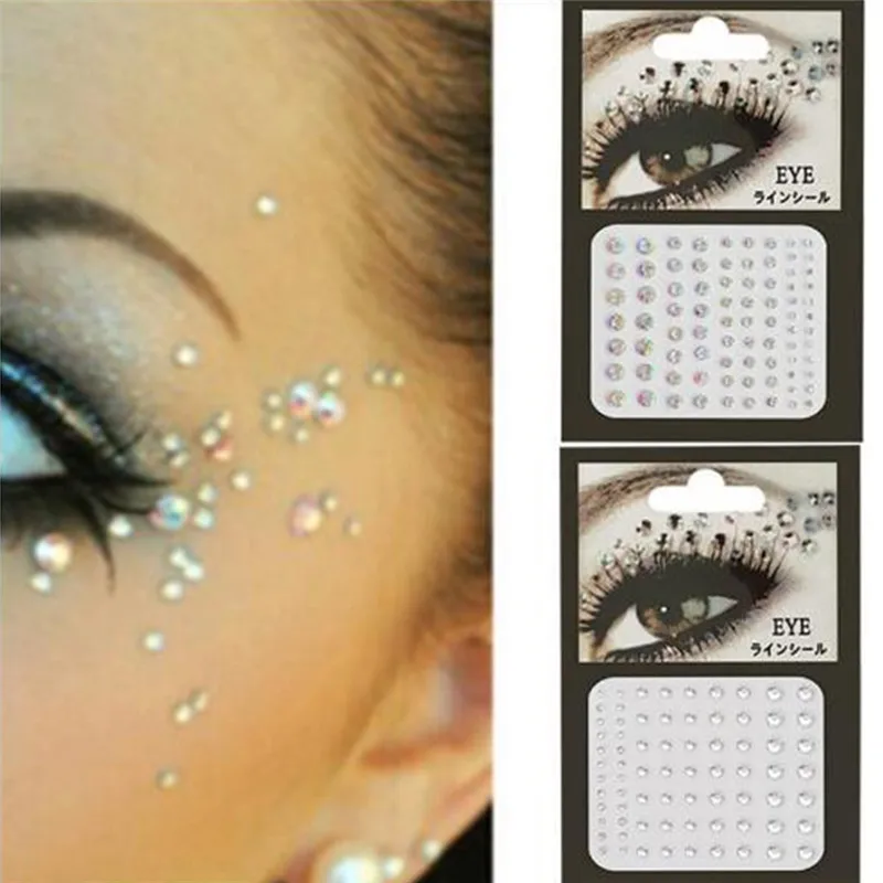 

Face Sticker Jewel Eyes Fashion Women Tattoo Diamond Makeup Eyeliner Eyeshadow Makeup Crystal Eyes Sticker