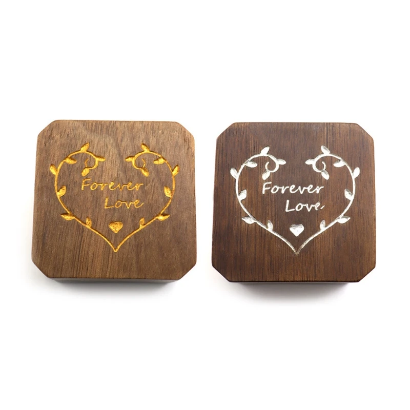 

Wood Rings Jewelry Organizer Display Travel Case Portable Storage Jewelers Case Rectangle Box Walnut Holder for Women N84D