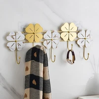 creative four leaf clover hook housekeeper on wall bathroom accessories wall coat rack wall hooks nordic home decor room decor