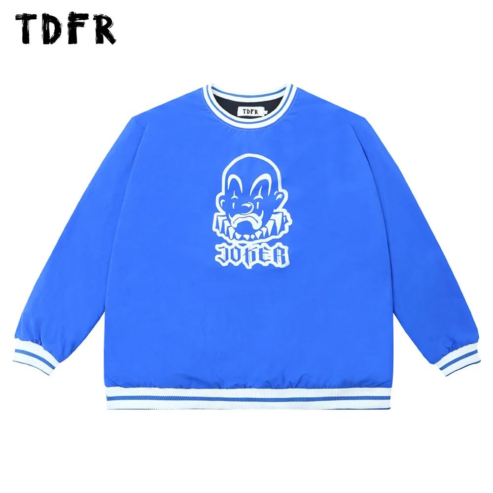 

Clown Print Sweatshirts Mens Autumn Winter Casual Streetwear Loose Crew Neck Quilted Long Sleeve Sweatshirts Men