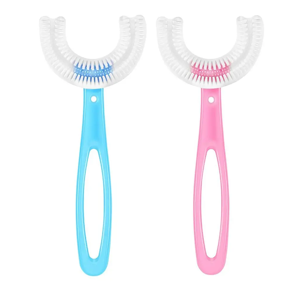 

Kids U Shaped Toothbrush Whole Mouth With Silicone Bristles Massage Tooth Brush Oral Cleaning U-Shaped Training Toothbrushes