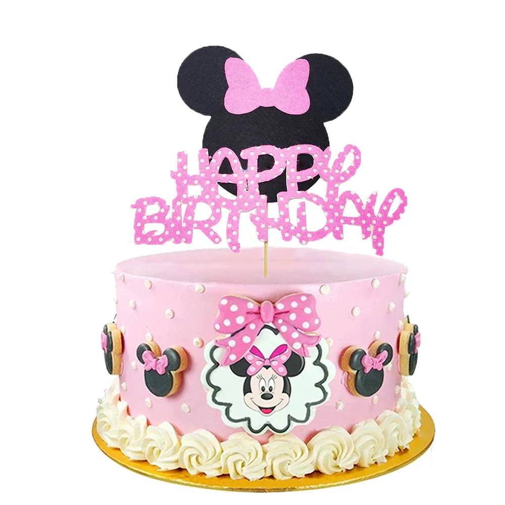 

Топпер для торта, Дисней, Минни Маус, бумажная войлочная ткань, топпер для торта, украшение вечерние вечеринки, для будущей мамы, детские под...