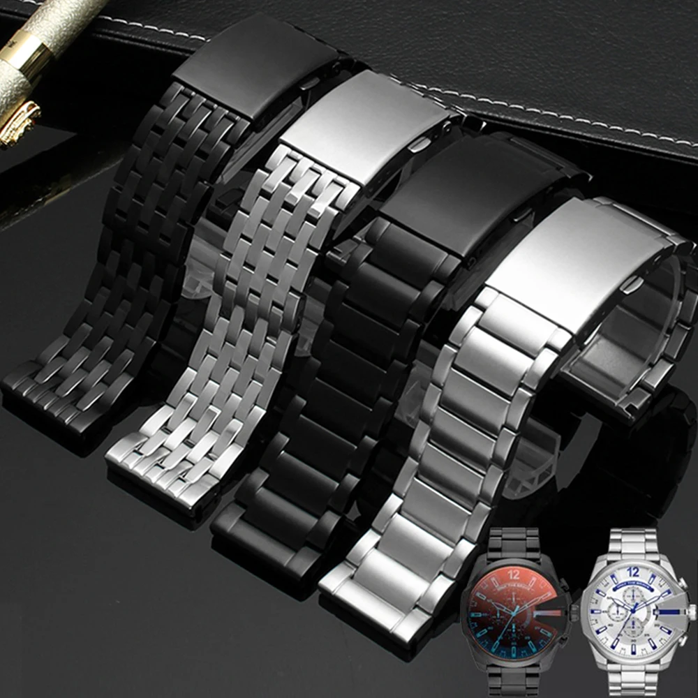 Stainless Steel Watch Strap 22mm 24mm 26mm 28mm 30mm  for Diesel for seven Friday Large size Men Metal Solid Wrist Band Bracelet