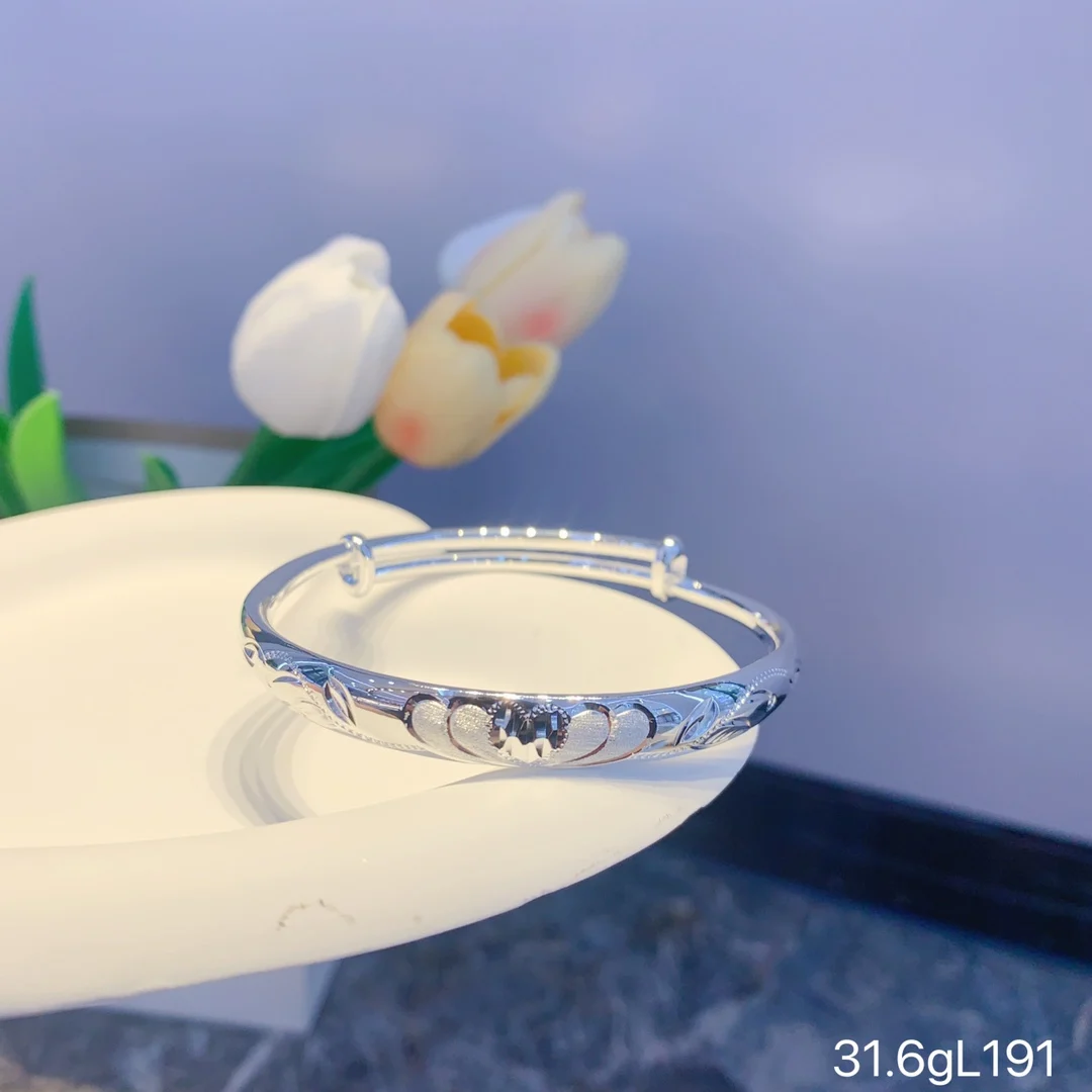 

Sterling 999 Silver Bracelet for Women Fashion Adjustable Band Hearty Fine Jewelry Perfect Gift for Birthday