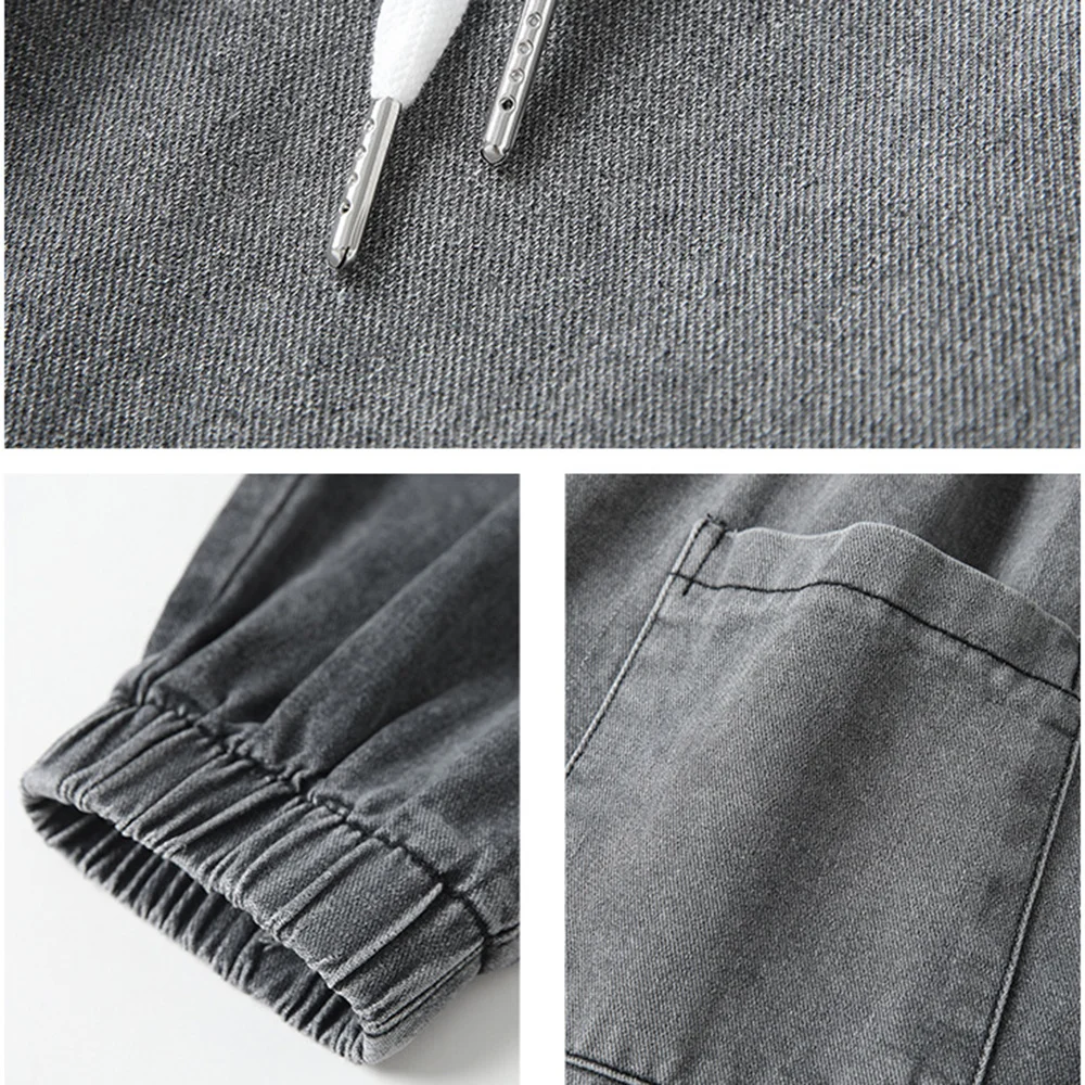 Covrlge Gradient Jeans Men Spring Summer Trend Casual Pants for Men Fit Brand Pendant Tooling Loose Long Pants Streetwear MKN007